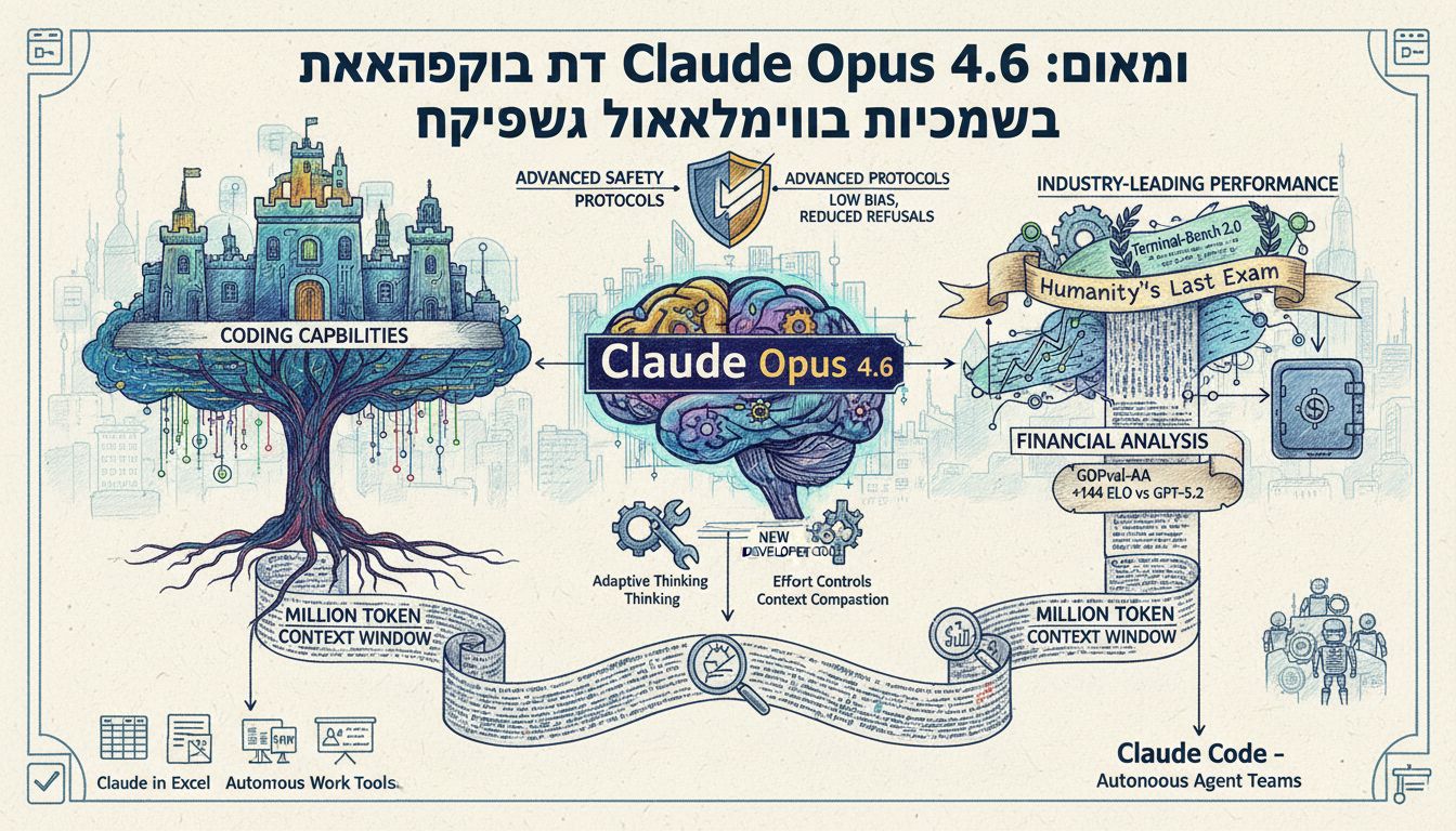 אנתרופיק משיקה את Claude Opus 4.6: דור חדש של בינה מלאכותית לעבודה מקצועית