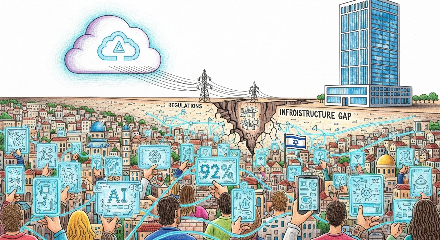 ישראל ב-AI: אימוץ המוני בציבור מול פערי תשתית – 92% כבר משתמשים, אבל איפה המחשוב?