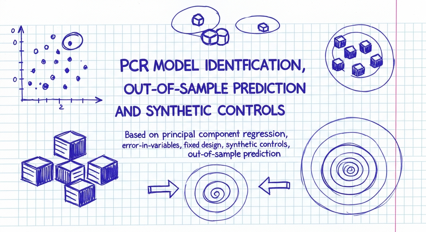על זיהוי מודל וחיזוי מחוץ למדגם של רגרסיית רכיבים עיקריים (PCR) עם יישומים לבקרה סינתטית