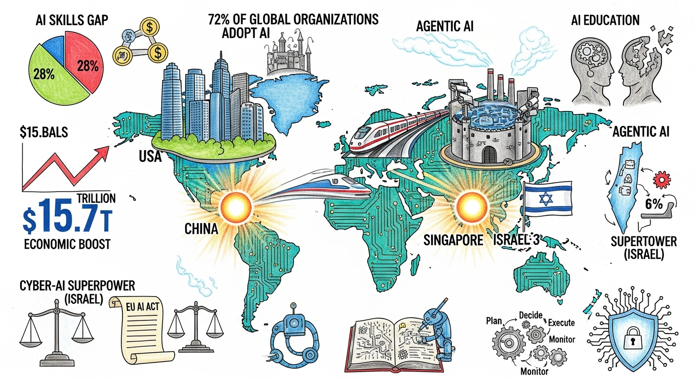  מירוץ הבינה המלאכותית העולמי בפברואר 2026: ארה"ב, סין וסינגפור - מה עם ישראל? 
